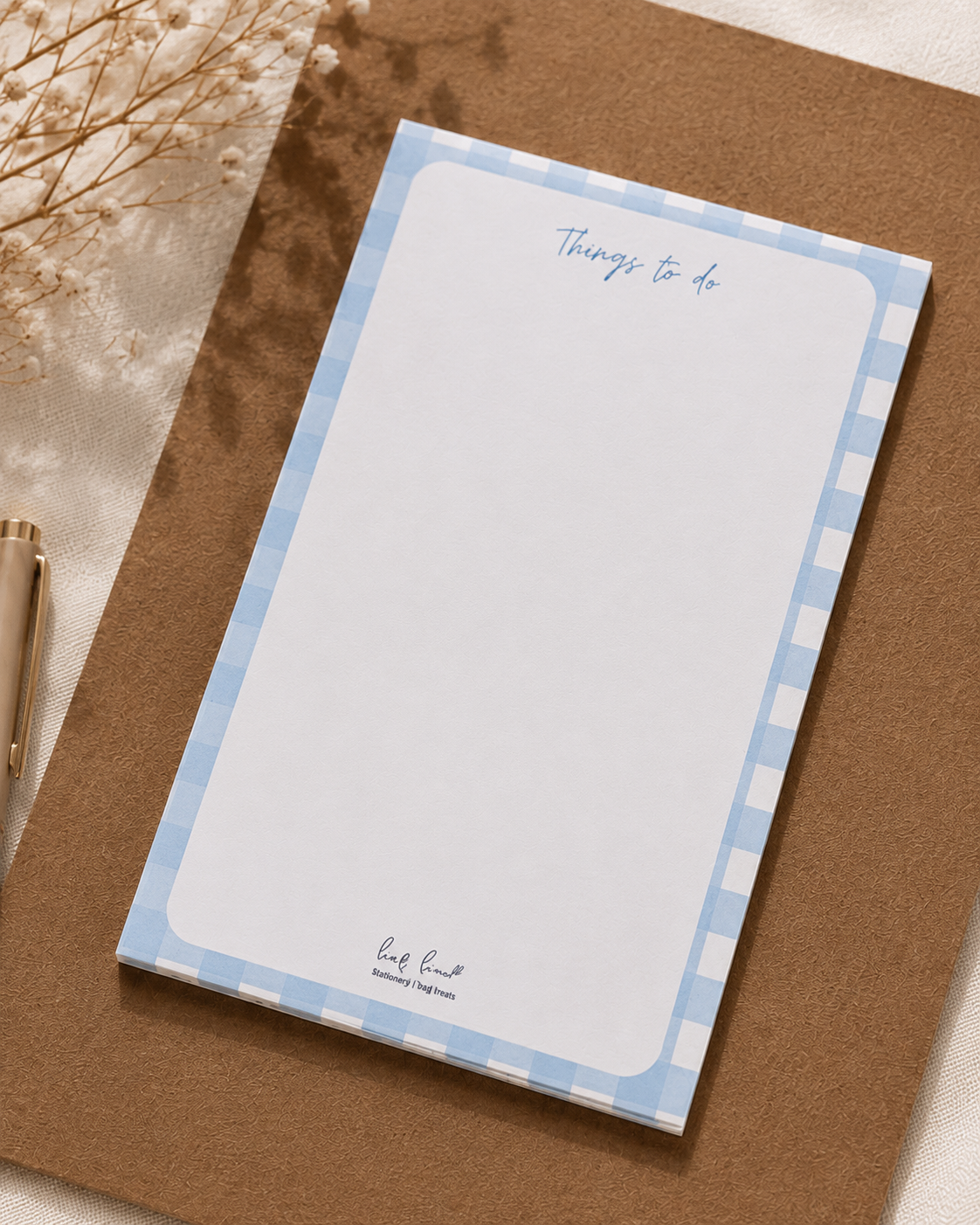 Things to do Notepad | Blue Gingham | 40 sheets